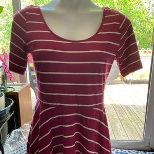 Red and white striped dress